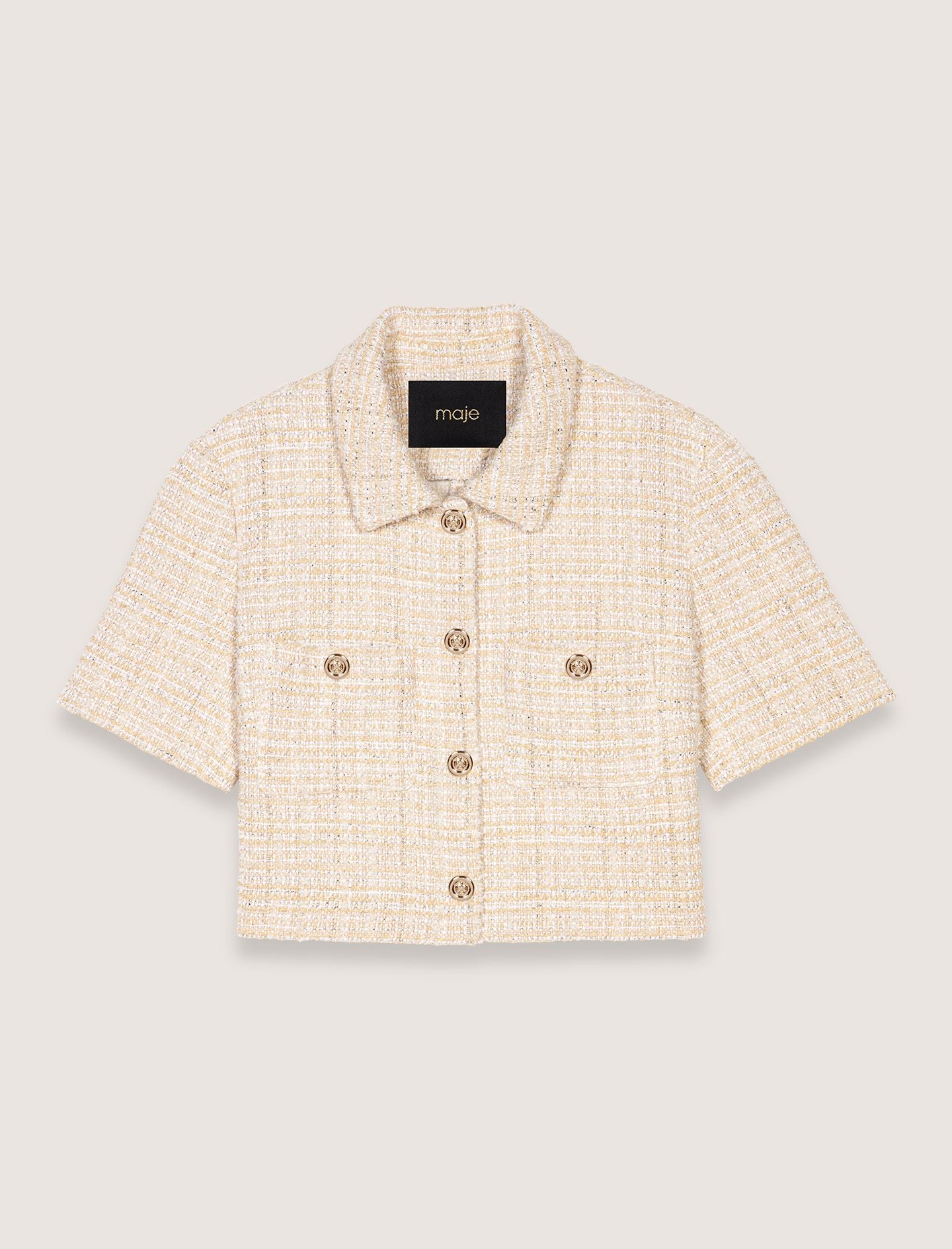 Áo khoác tweed croptop ngắn tay